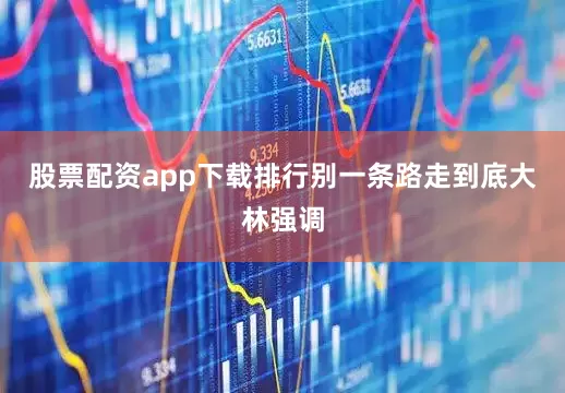 股票配资app下载排行别一条路走到底大林强调